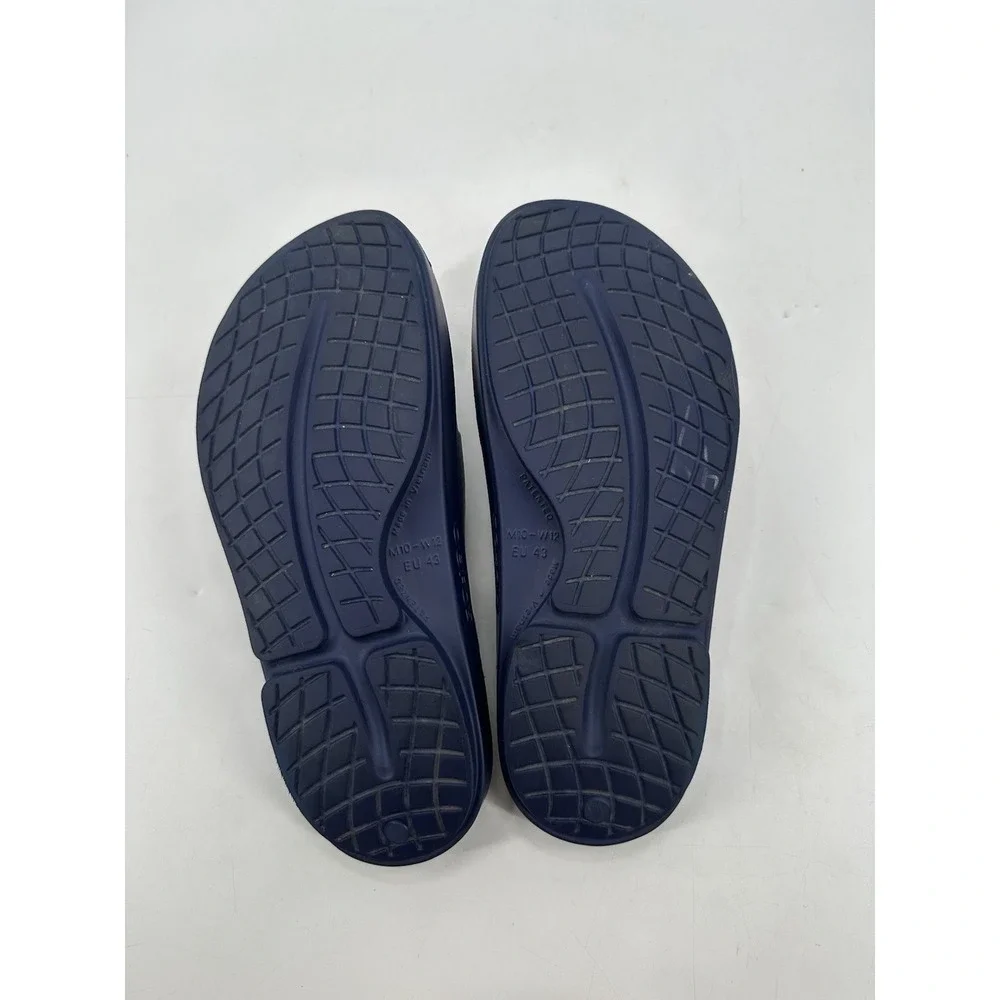Oofos  Navy‎ Slip On Slides Ooaah Recovery Comfort Sandals Unisex W's 12 M's 10